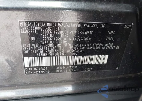 2022 Toyota Rav4 Hybrid Limited from USA, damaged, VIN 4T3D6RFV6NU094346